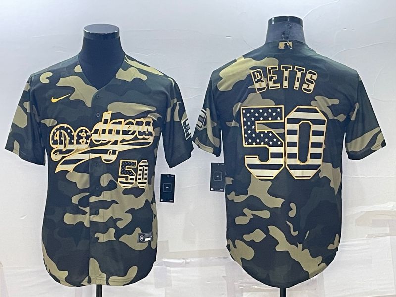 Men Los Angeles Dodgers #50 Betts National flag Camo Nike 2022 MLB Jersey